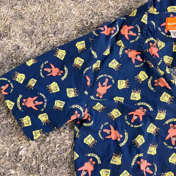 Vintage‎ Y2K SpongeBob SquarePants Nickelodeon Button Up Shirt - Picture 2 of 6
